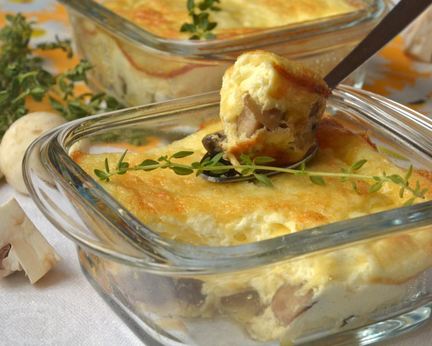 Жульен-суфле с шампиньонами