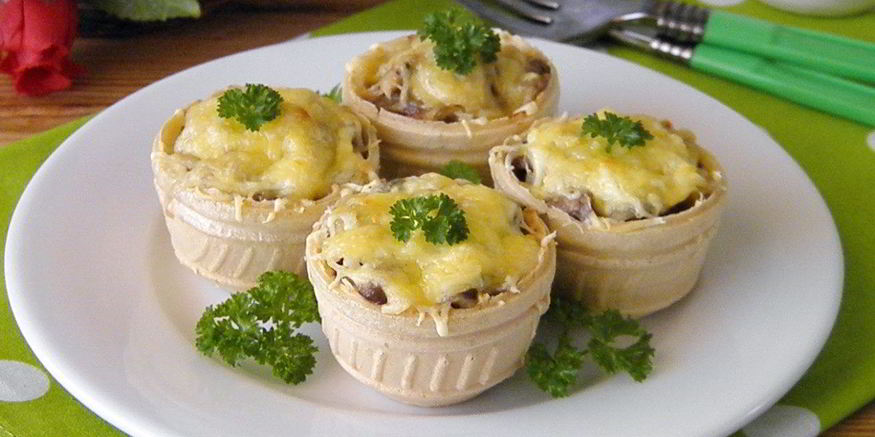 Рецепт жульена в тарталетках с грибами