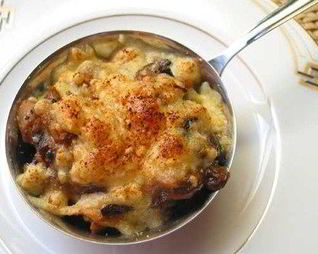 Жюльен из мидий с креветками и грибами